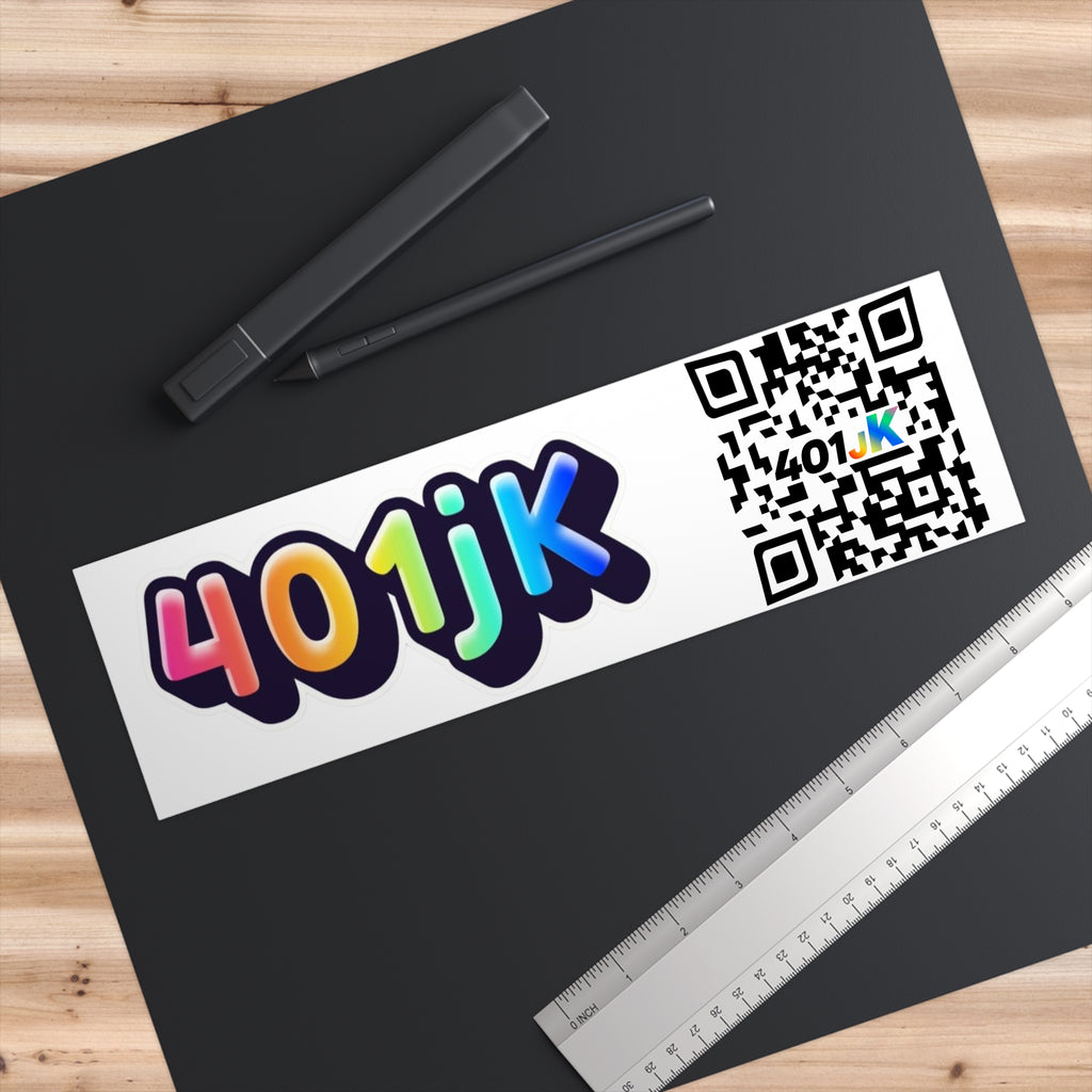 Rainbow 401jk Logo with QR Code Bumper Sticker