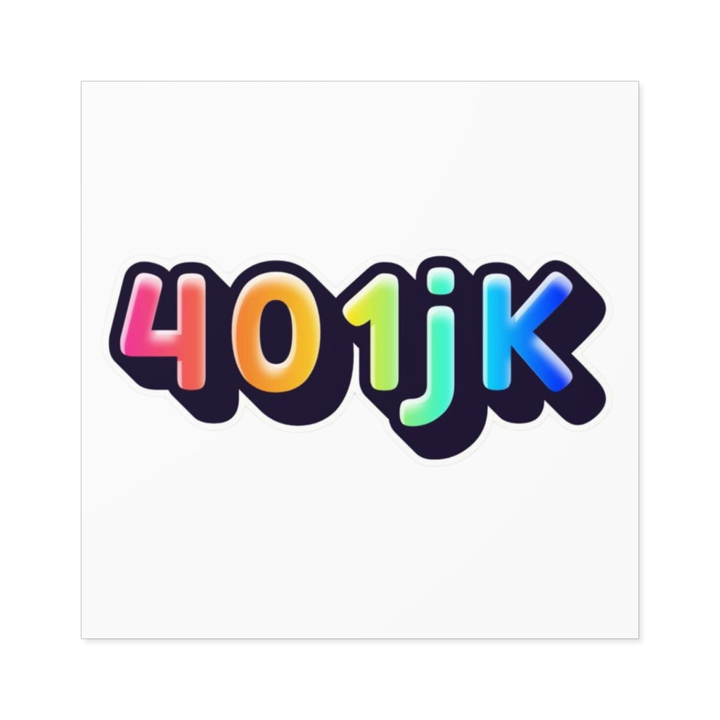 401jk Rainbow Logo 4x4 Square Sticker