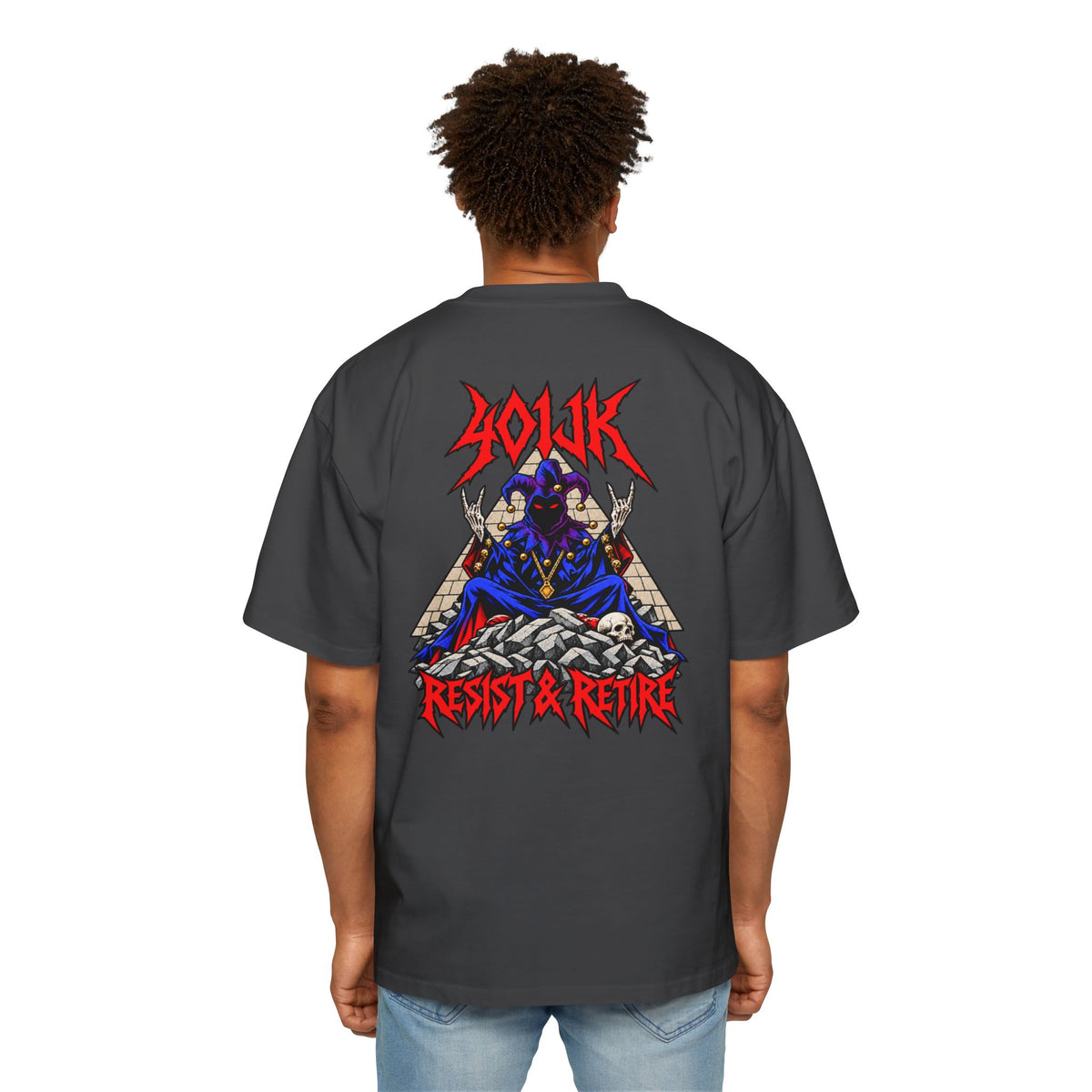 401jK Resist & Retire Metal Jester Oversized Tee