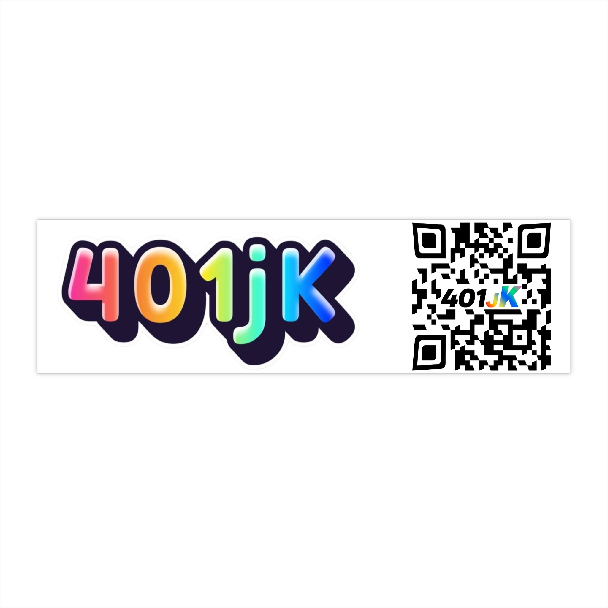 Rainbow 401jk Logo with QR Code Bumper Sticker