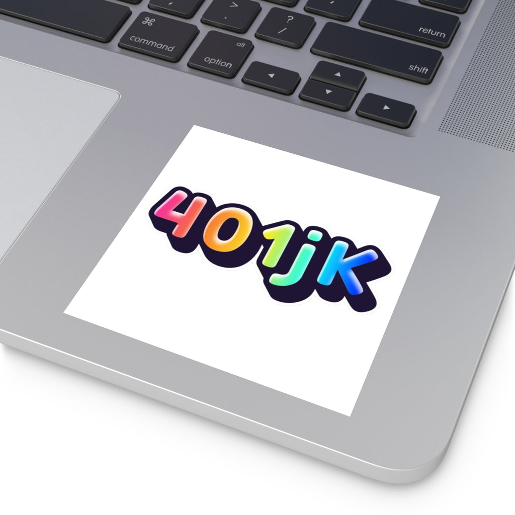 401jk Rainbow Logo 4x4 Square Sticker